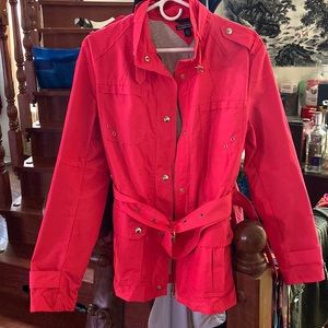 Tommy Hilfiger pink/red women’s coat with belt size Larger